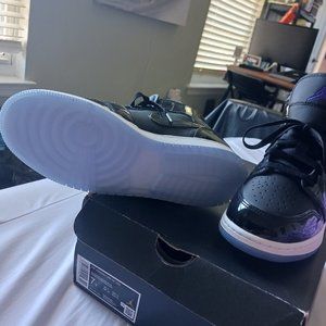 Air Jordan "SPACE JAM" Retro 1 Mid Grade School Sneakers